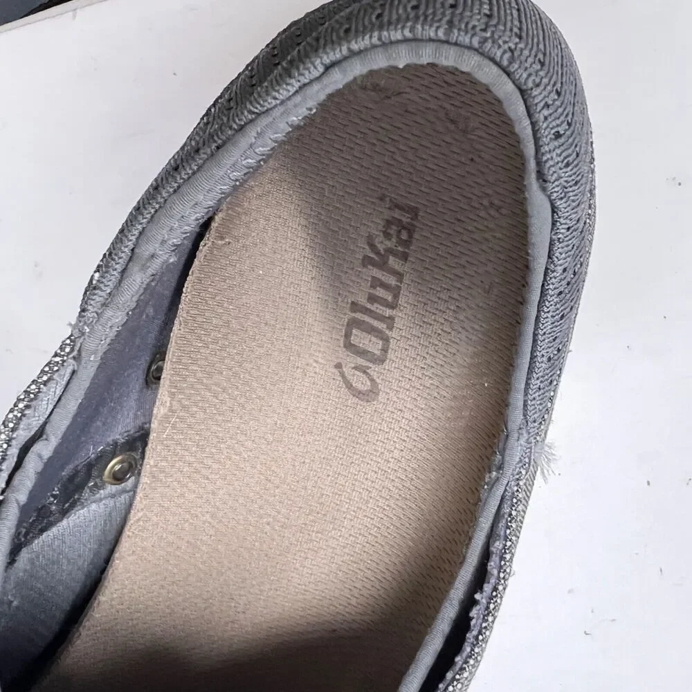 Olukai Nohea Moku Men’s Sz 12 Slip on Textiles Boat Shoes Gray 10283-2610